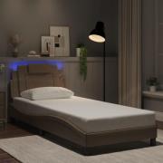 vidaXL Bed Frame "Viana" with LED without Mattress Cappuccino 90x200 c...
