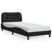 vidaXL Sängram med huvudgavel svart 80x200 cm konstläder