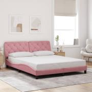 vidaXL Bed Frame without Mattress Pink 160x200 cm Velvet