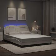vidaXL Bed Frame "Viana" with LED without Mattress White 160x200 cm
