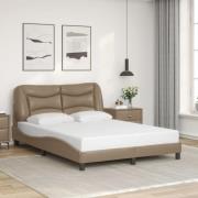 vidaXL Sängram med huvudgavel cappuccino 120x200 cm konstläder