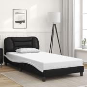 vidaXL Bed Frame without Mattress "Hvar" Black and White 100x200 cm Fa...