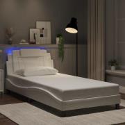 vidaXL Bed Frame "Viana" with LED without Mattress White 100x200 cm