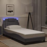 vidaXL Bed Frame "Viana" with LED without Mattress Grey 90x200 cm