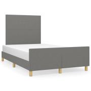 vidaXL sängram utan madrass mörkgrå 120x190 cm tyg