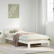 vidaXL Sängram utan madrass vit 90x200 cm massiv furu