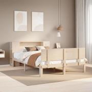 vidaXL Säng med bokhylla utan madrass 120x190 cm massiv furu