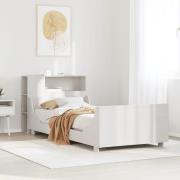 vidaXL Sängram utan madrass vit 90x200 cm massiv furu
