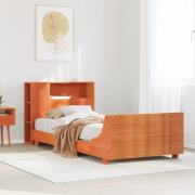 vidaXL Sängram utan madrass vaxbrun 75x190 cm massiv furu