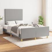 vidaXL sängram utan madrass ljusgrå 120x190 cm tyg