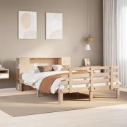 vidaXL Säng med bokhylla utan madrass 120x200 cm massiv furu