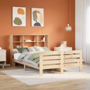 vidaXL Sängram utan madrass 140x190 cm massiv furu