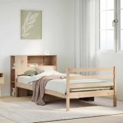 vidaXL Säng med bokhylla utan madrass 100x200cm massiv furu