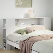 vidaXL Huvudgavel med förvaring vit 150 cm massiv furu
