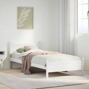 vidaXL Sängram utan madrass vit 75x190 cm massiv furu