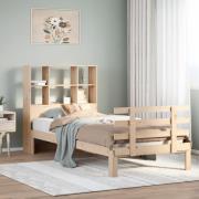 vidaXL Säng med bokhylla utan madrass 100x200cm massiv furu