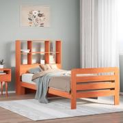 vidaXL Sängram utan madrass vaxbrun 75x190 cm massiv furu
