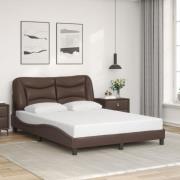 vidaXL Bed Frame without Mattress "Hvar" Brown 140x200 cm Faux Leather