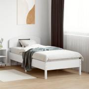 vidaXL Sängram utan madrass vit 90x190 cm massiv furu