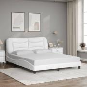 vidaXL Bed Frame without Mattress "Hvar" White 160x200 cm Faux Leather