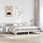 vidaXL Sängram med huvudgavel utan madrass vit 180x200 cm