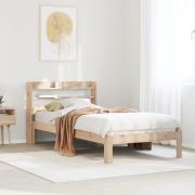 vidaXL Sängram med huvudgavel 90x190 cm massiv furu