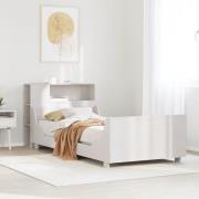 vidaXL Sängram utan madrass vit 90x190 cm massiv furu