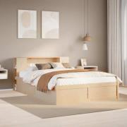 vidaXL Sängram utan madrass 135x190 cm massiv furu