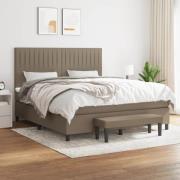 vidaXL Ramsäng med madrass taupe 180x200 cm tyg