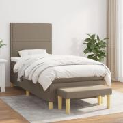 vidaXL Ramsäng med madrass taupe 90x200 cm tyg