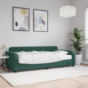 vidaXL Dagbädd med madrass mörkgrön 90x200 cm sammet