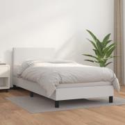 vidaXL Ramsäng med madrass vit 100x200 cm konstläder