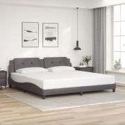 vidaXL Sängram med huvudgavel grå 200x200 cm konstläder