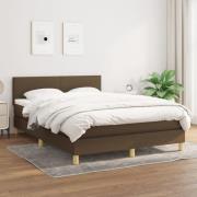vidaXL Ramsäng med madrass mörkbrun 140x190 cm tyg