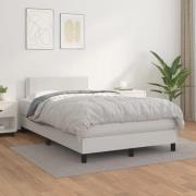 vidaXL Ramsäng med madrass vit 120x200 cm konstläder