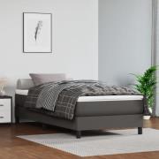 vidaXL Ramsäng med madrass grå 80x200 cm konstläder