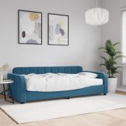 vidaXL Dagbädd med madrass blå 90x200 cm sammet