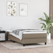 vidaXL Ramsäng med madrass taupe 90x200 cm tyg