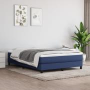 vidaXL Ramsäng med madrass blå 140x190 cm tyg