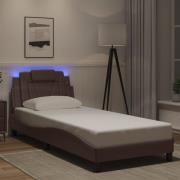 vidaXL Bed Frame "Viana" with LED without Mattress Brown 90x200 cm