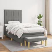 vidaXL Ramsäng med madrass mörkgrå 100x200 cm tyg