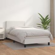 vidaXL Ramsäng med madrass vit 90x190 cm konstläder