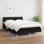 vidaXL Ramsäng med madrass svart 140x200 cm tyg