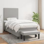 vidaXL Ramsäng med madrass ljusgrå 90x200 cm tyg