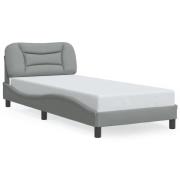 vidaXL Sängram utan madrass ljusgrå 90x200 cm tyg