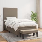vidaXL Ramsäng med madrass taupe 100x200 cm tyg