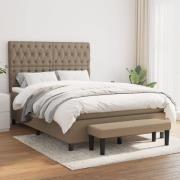 vidaXL Ramsäng med madrass taupe 140x200 cm tyg