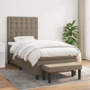 vidaXL Ramsäng med madrass taupe 90x190 cm tyg