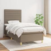 vidaXL Ramsäng med madrass taupe 90x200 cm tyg