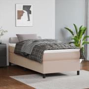 vidaXL Ramsäng med bäddmadrass cappuccino 90x190 cm konstläder